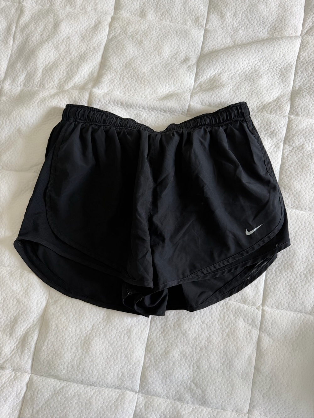 Nike Women's Black Athletic Running Shorts with Reflective Swoosh
